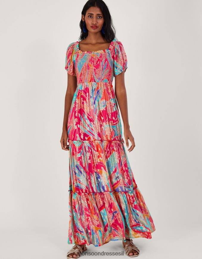 הַלבָּשָׁה Monsoon שמלת מקסי מטאלית של אריאל רַב נשים HTJ0TZ558