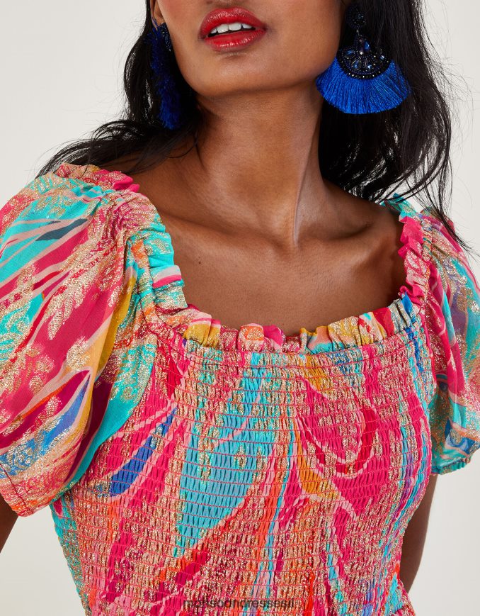 הַלבָּשָׁה Monsoon שמלת מקסי מטאלית של אריאל רַב נשים HTJ0TZ558