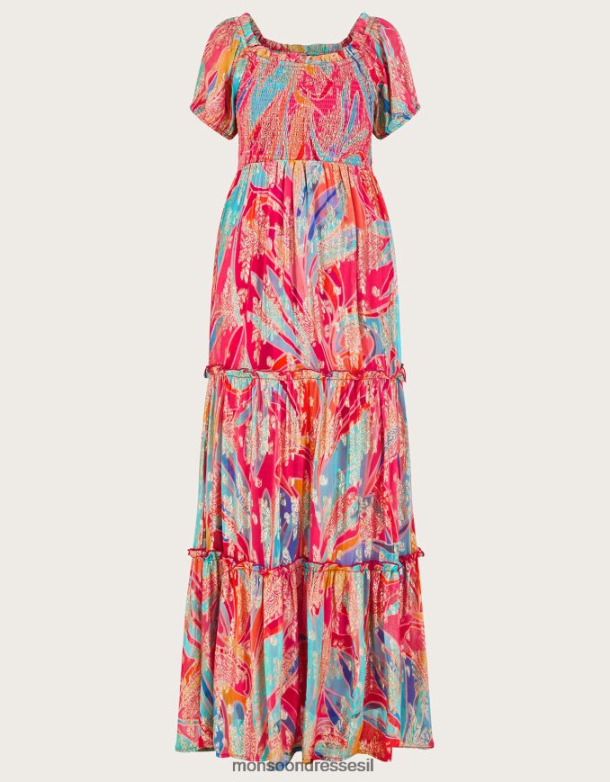 הַלבָּשָׁה Monsoon שמלת מקסי מטאלית של אריאל רַב נשים HTJ0TZ558