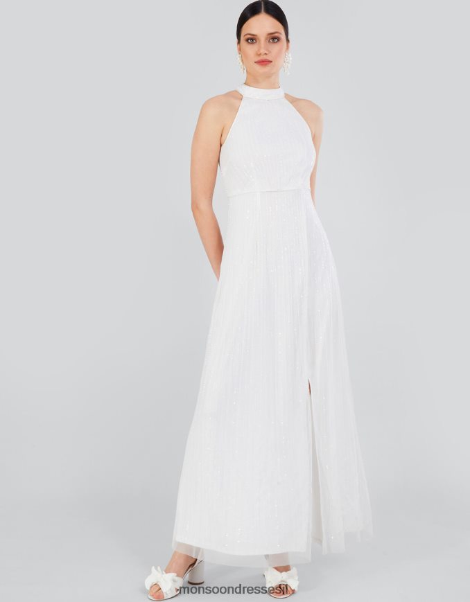 הַלבָּשָׁה Monsoon שמלת מקסי כלה מעוטרת ניקיטה שֶׁנהָב נשים HTJ0TZ559