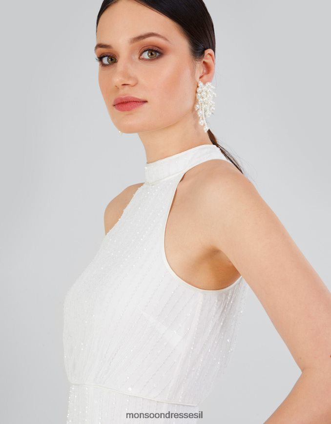 הַלבָּשָׁה Monsoon שמלת מקסי כלה מעוטרת ניקיטה שֶׁנהָב נשים HTJ0TZ559