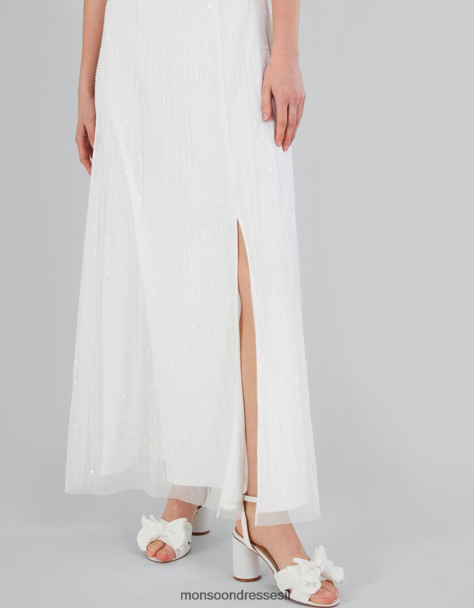 הַלבָּשָׁה Monsoon שמלת מקסי כלה מעוטרת ניקיטה שֶׁנהָב נשים HTJ0TZ559