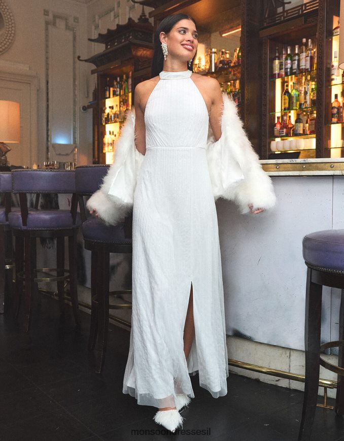 הַלבָּשָׁה Monsoon שמלת מקסי כלה מעוטרת ניקיטה שֶׁנהָב נשים HTJ0TZ559