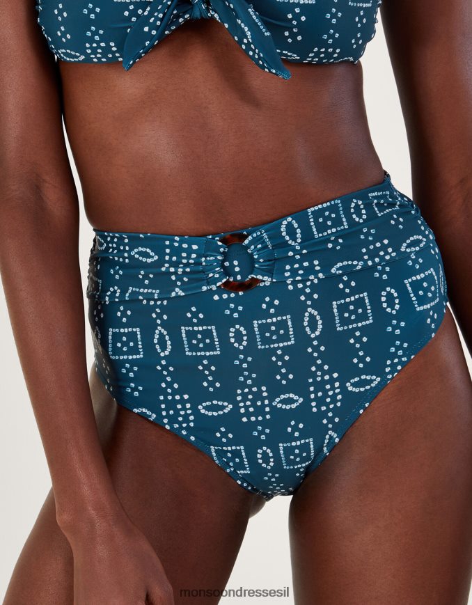 הַלבָּשָׁה Monsoon מכנסי ביקיני בהדפס צבע באטיק עם פוליאסטר ממוחזר כחול (צי) נשים HTJ0TZ562
