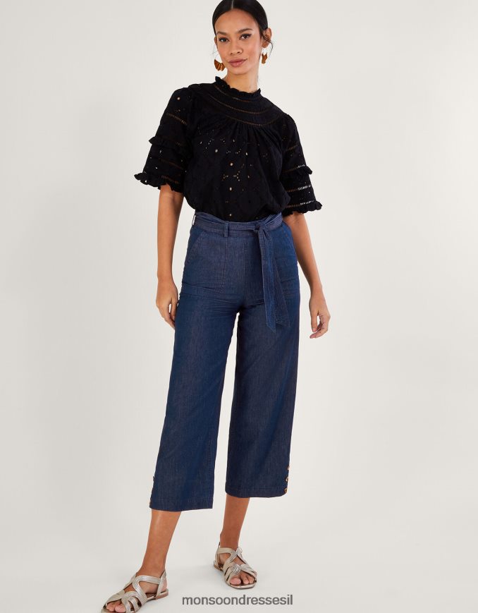 הַלבָּשָׁה Monsoon מכנסי קרופ ג'ינס כחול (כחול ג'ינס) נשים HTJ0TZ565