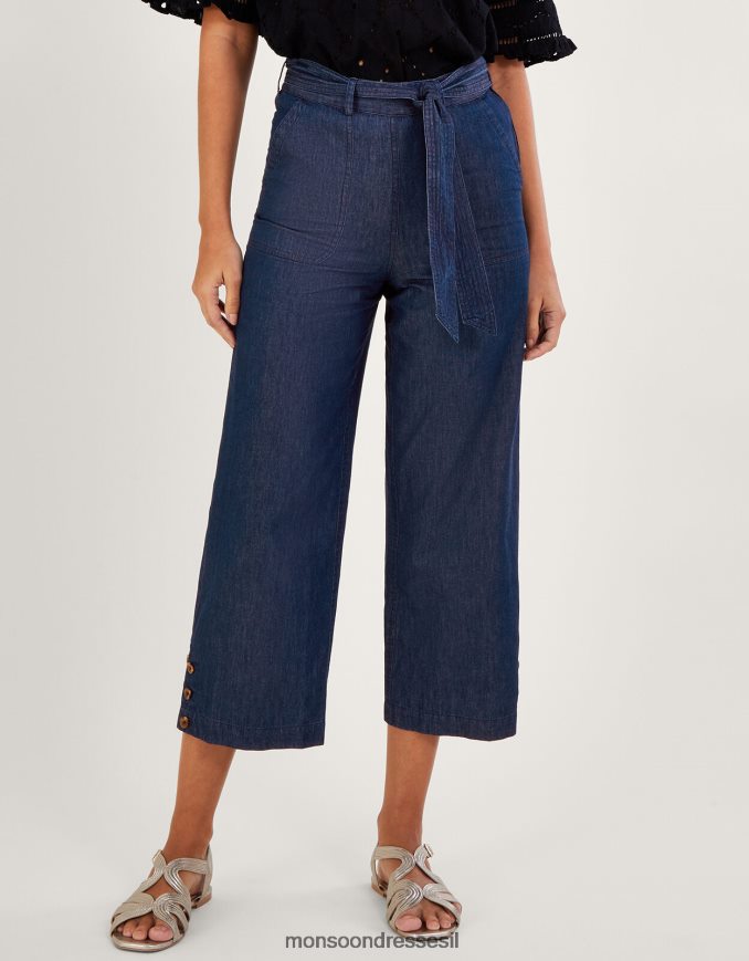 הַלבָּשָׁה Monsoon מכנסי קרופ ג'ינס כחול (כחול ג'ינס) נשים HTJ0TZ565