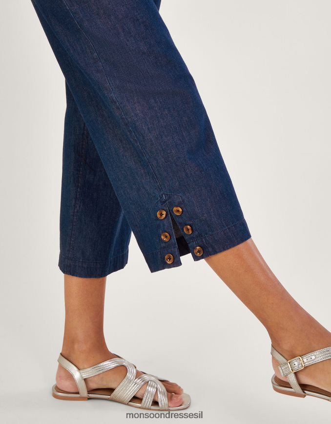 הַלבָּשָׁה Monsoon מכנסי קרופ ג'ינס כחול (כחול ג'ינס) נשים HTJ0TZ565