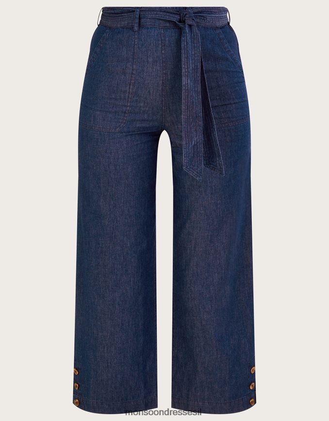 הַלבָּשָׁה Monsoon מכנסי קרופ ג'ינס כחול (כחול ג'ינס) נשים HTJ0TZ565