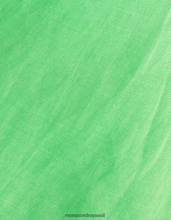 הַלבָּשָׁה Monsoon חולצת שרוולים מתנפנפת של סקוצ' וסודה ירוק נשים HTJ0TZ582