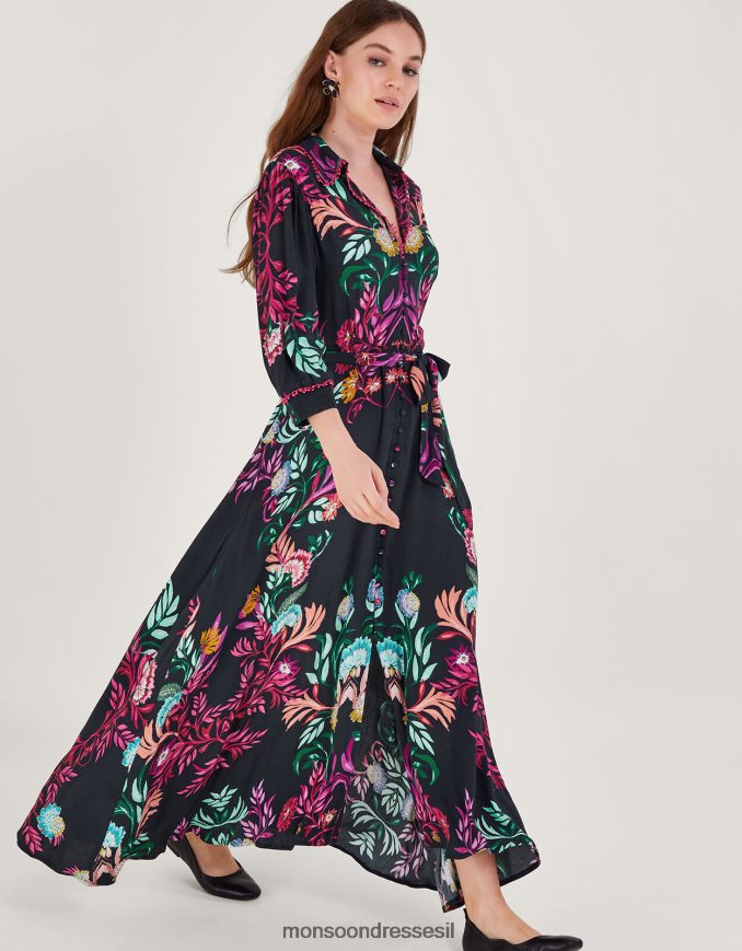 הַלבָּשָׁה Monsoon שמלת חולצה מודפסת כחול (צי) נשים HTJ0TZ60