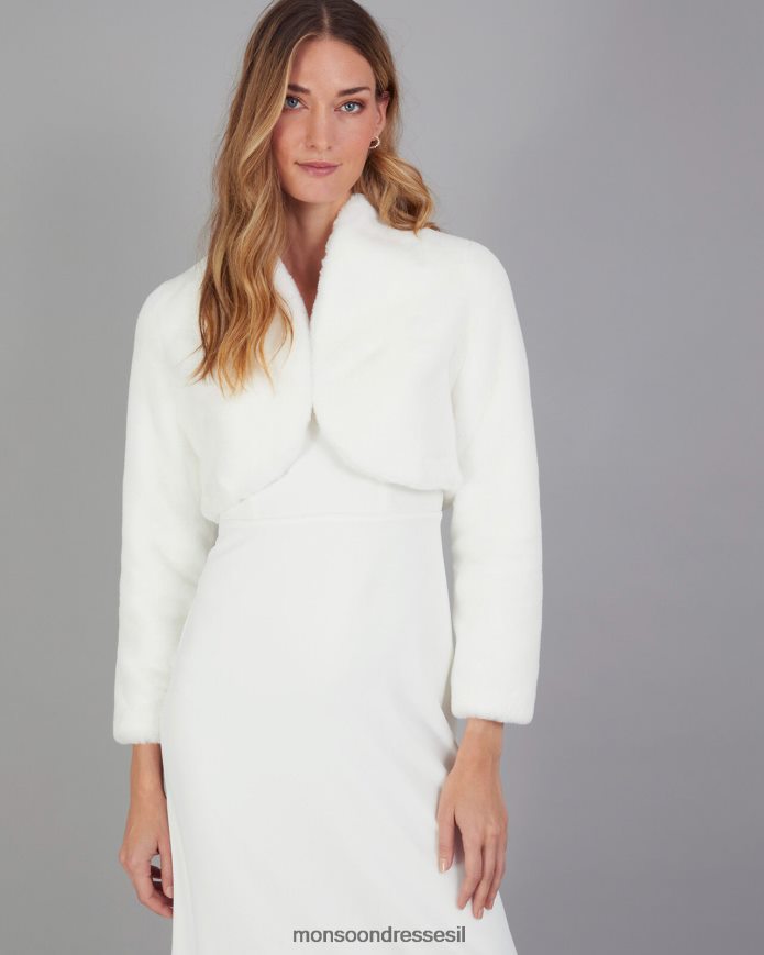 הַלבָּשָׁה Monsoon ז'קט כלה מלאני פרווה מלאכותית שֶׁנהָב נשים HTJ0TZ609