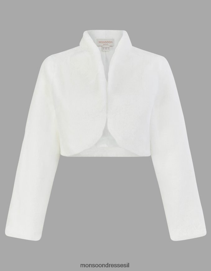 הַלבָּשָׁה Monsoon ז'קט כלה מלאני פרווה מלאכותית שֶׁנהָב נשים HTJ0TZ609