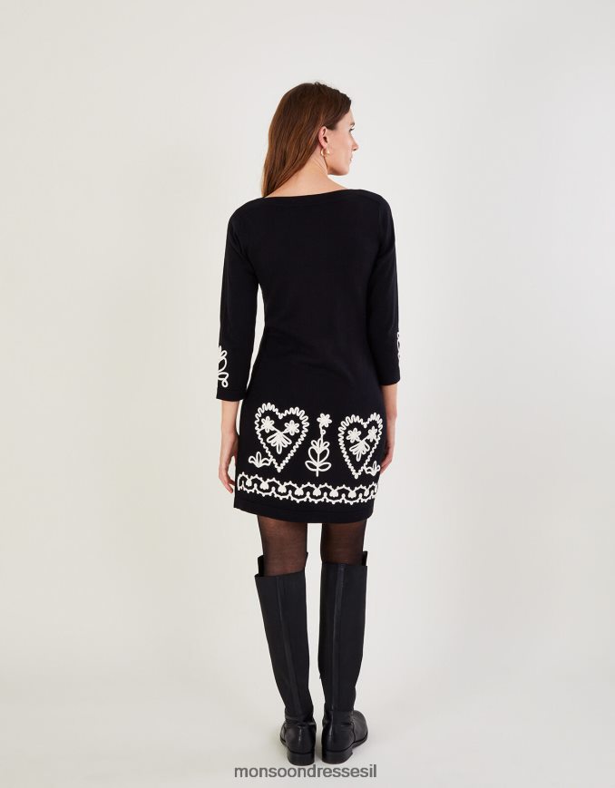 הַלבָּשָׁה Monsoon שמלה חכמה של קורנלי מכותנה בת קיימא שָׁחוֹר נשים HTJ0TZ611