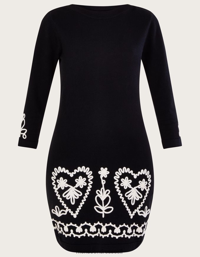 הַלבָּשָׁה Monsoon שמלה חכמה של קורנלי מכותנה בת קיימא שָׁחוֹר נשים HTJ0TZ611