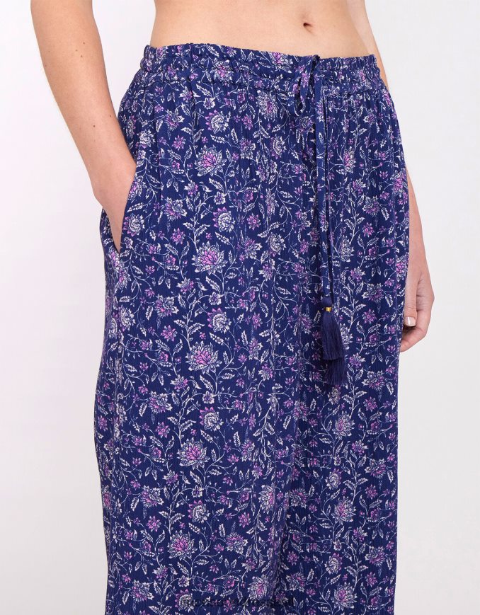 הַלבָּשָׁה Monsoon איסט אליס מכנסיים קמטים כחול (צי) נשים HTJ0TZ612