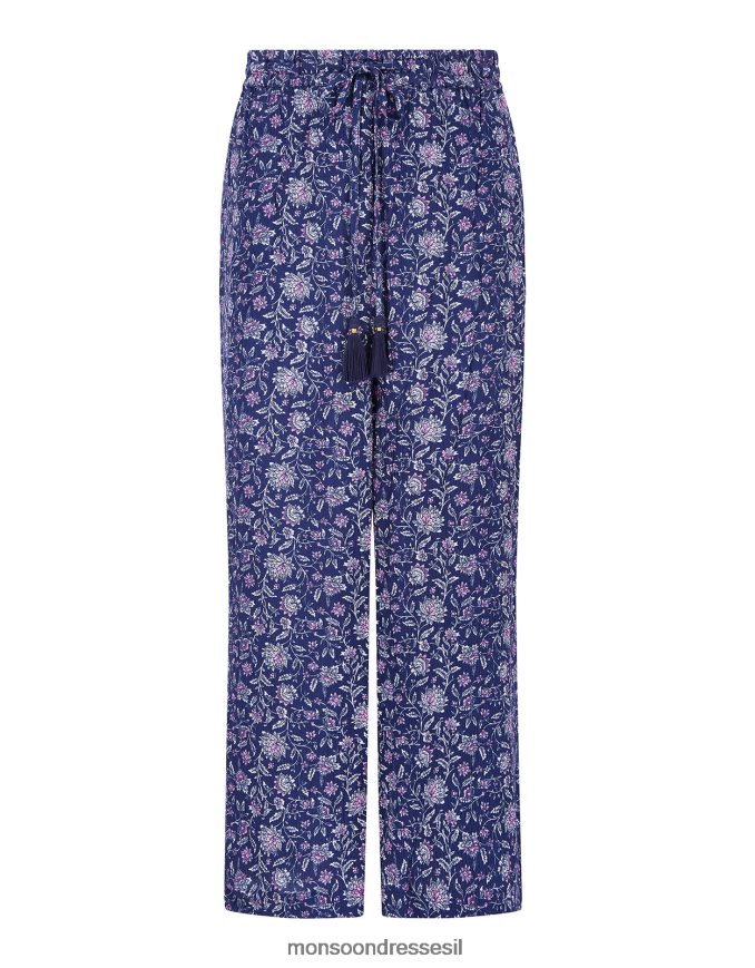 הַלבָּשָׁה Monsoon איסט אליס מכנסיים קמטים כחול (צי) נשים HTJ0TZ612