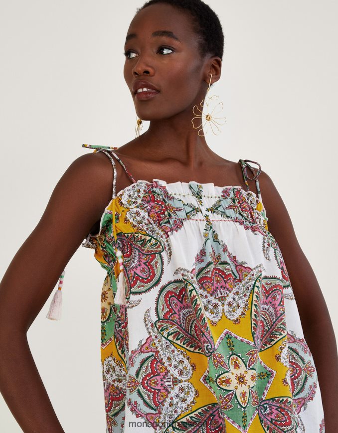 הַלבָּשָׁה Monsoon קאמי בהדפס צעיף פייזלי בכותנה בת קיימא רַב נשים HTJ0TZ614