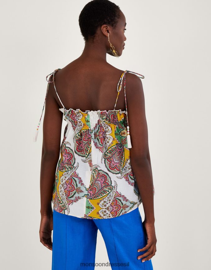 הַלבָּשָׁה Monsoon קאמי בהדפס צעיף פייזלי בכותנה בת קיימא רַב נשים HTJ0TZ614