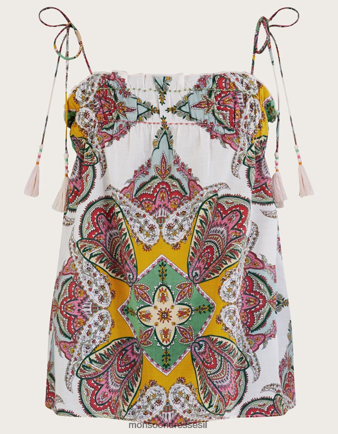 הַלבָּשָׁה Monsoon קאמי בהדפס צעיף פייזלי בכותנה בת קיימא רַב נשים HTJ0TZ614