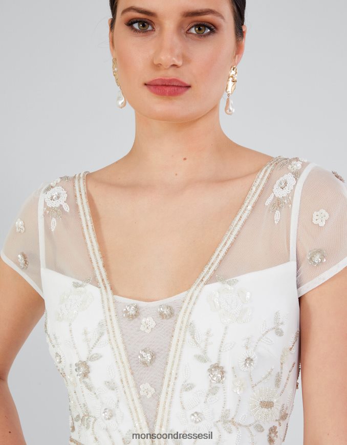 הַלבָּשָׁה Monsoon שמלת מקסי רקומה של מישל שֶׁנהָב נשים HTJ0TZ620