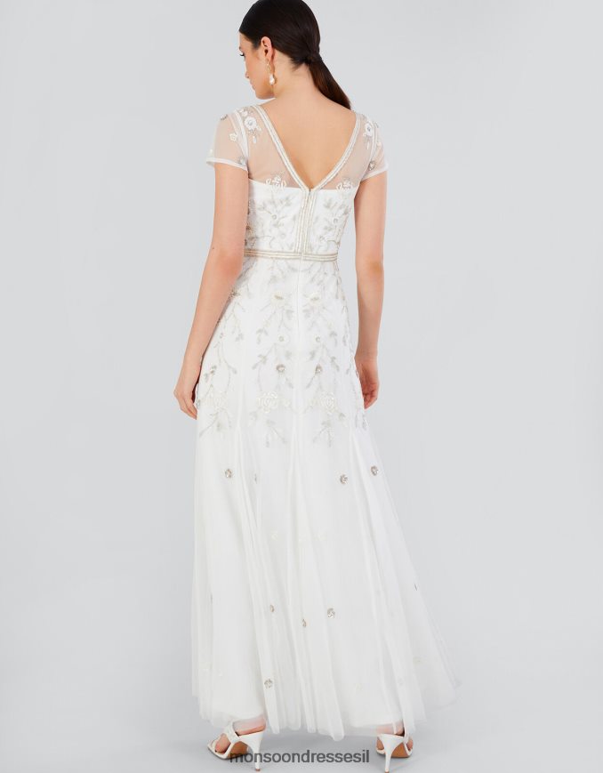 הַלבָּשָׁה Monsoon שמלת מקסי רקומה של מישל שֶׁנהָב נשים HTJ0TZ620