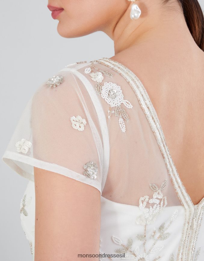 הַלבָּשָׁה Monsoon שמלת מקסי רקומה של מישל שֶׁנהָב נשים HTJ0TZ620