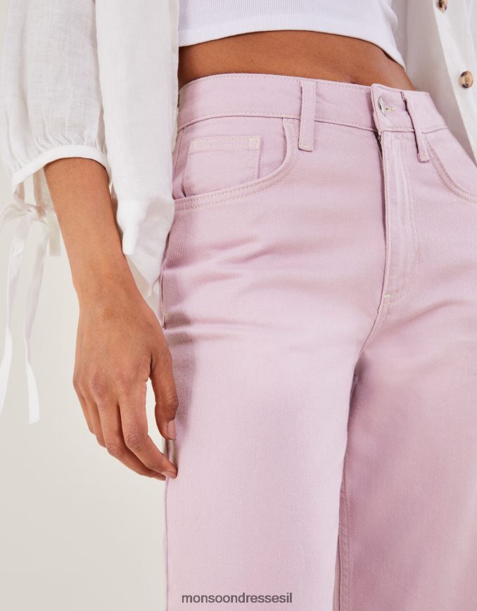 הַלבָּשָׁה Monsoon מכנסי ג'ינס בגזרת רגליים רחבות סגול (לילך) נשים HTJ0TZ635