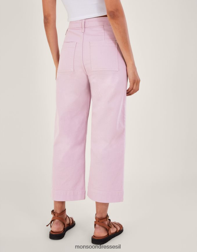 הַלבָּשָׁה Monsoon מכנסי ג'ינס בגזרת רגליים רחבות סגול (לילך) נשים HTJ0TZ635