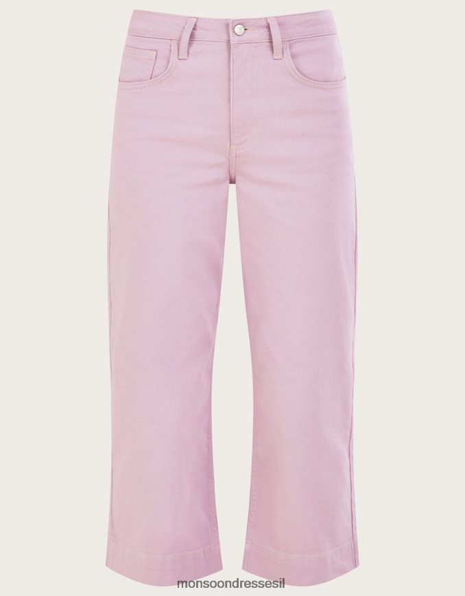 הַלבָּשָׁה Monsoon מכנסי ג'ינס בגזרת רגליים רחבות סגול (לילך) נשים HTJ0TZ635
