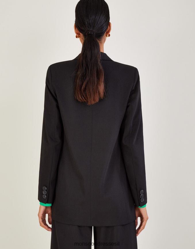 הַלבָּשָׁה Monsoon לורן בלייזר רגיל שָׁחוֹר נשים HTJ0TZ640