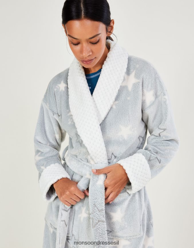 הַלבָּשָׁה Monsoon חלוק בהדפס כוכב אפור נשים HTJ0TZ643