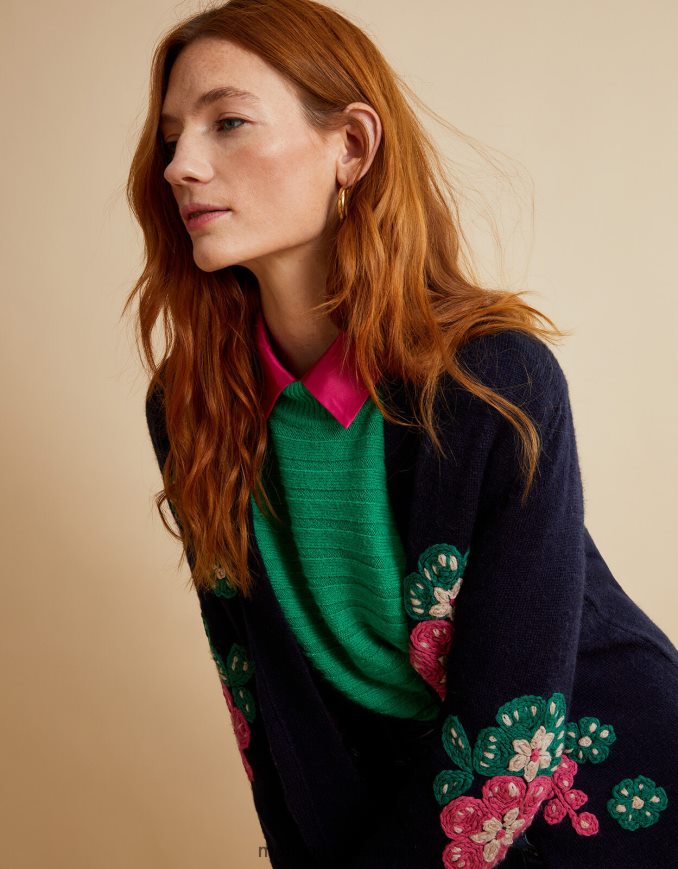 הַלבָּשָׁה Monsoon קרדיגן מידי רקום ביד כחול (צי) נשים HTJ0TZ652