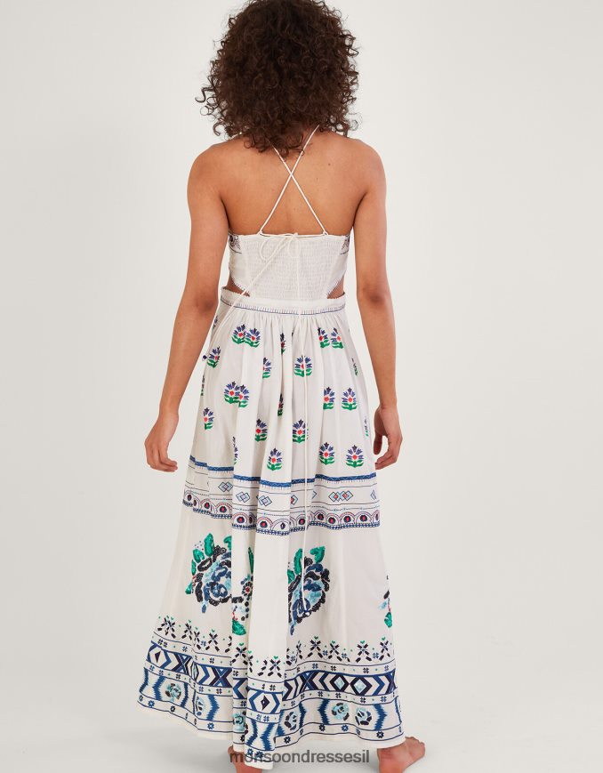 הַלבָּשָׁה Monsoon שמלת מקסי רקומה של אנג'לינה שֶׁנהָב נשים HTJ0TZ655