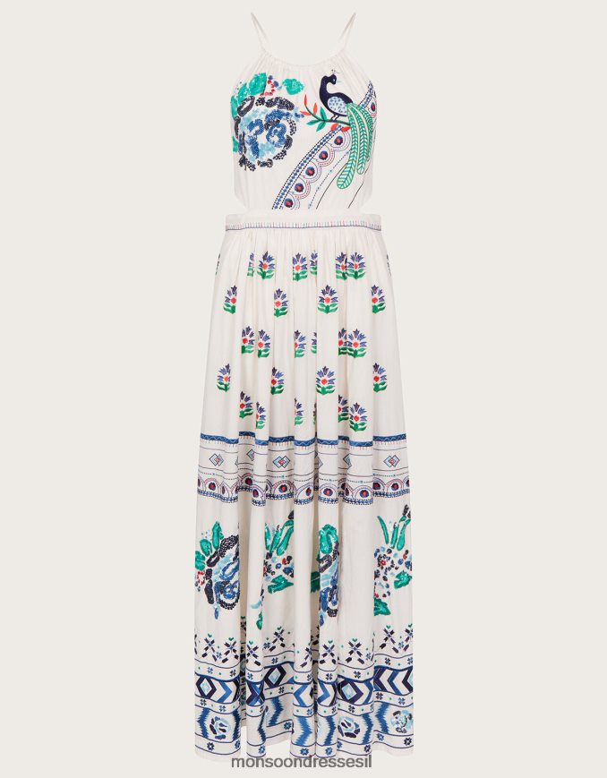 הַלבָּשָׁה Monsoon שמלת מקסי רקומה של אנג'לינה שֶׁנהָב נשים HTJ0TZ655