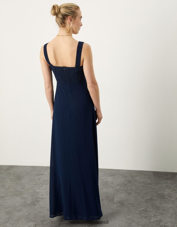 הַלבָּשָׁה Monsoon שמלת מקסי תחרה לורי כחול (צי) נשים HTJ0TZ656