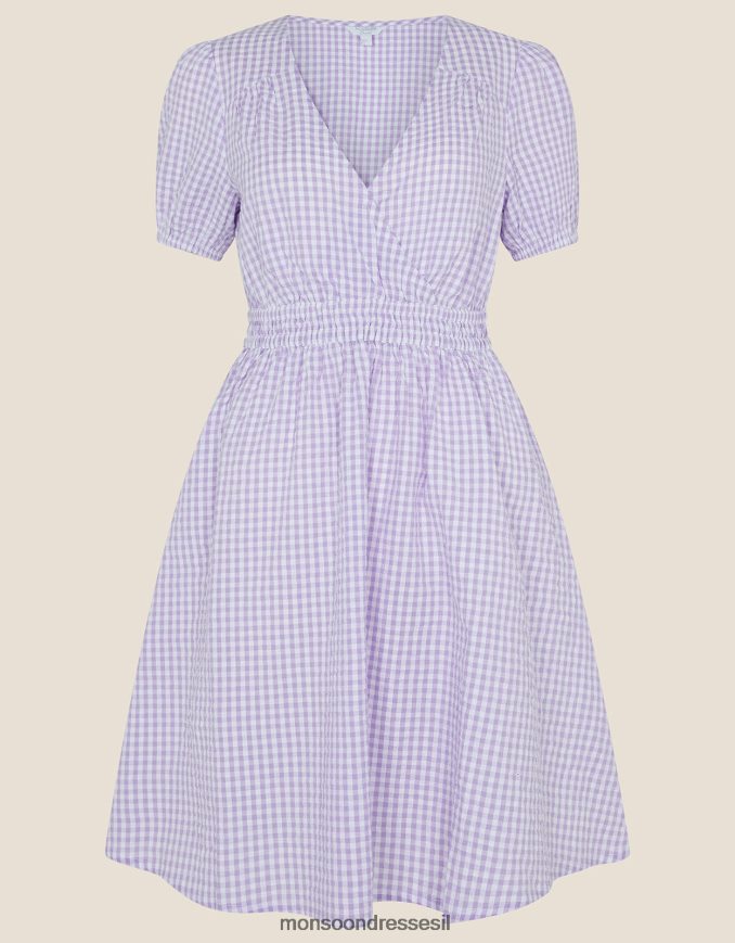 הַלבָּשָׁה Monsoon שמלת ג'ינגהם סגול (לילך) נשים HTJ0TZ666