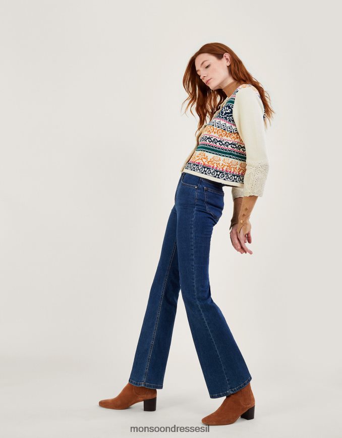 הַלבָּשָׁה Monsoon קרדיגן אקארד סרוג ביד מכותנה בת קיימא שֶׁנהָב נשים HTJ0TZ669