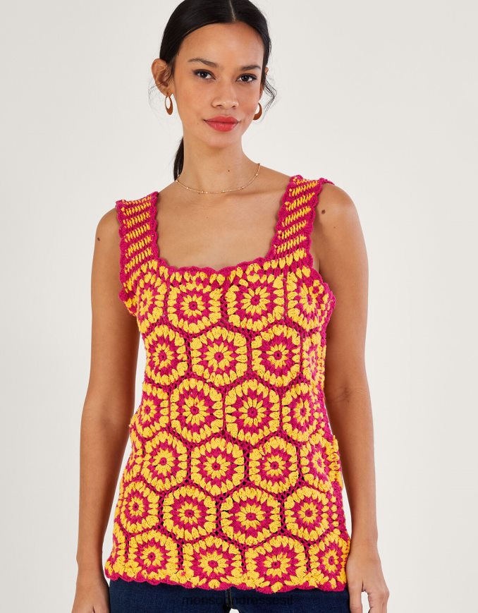 הַלבָּשָׁה Monsoon גופיית סרוגה וָרוֹד נשים HTJ0TZ675