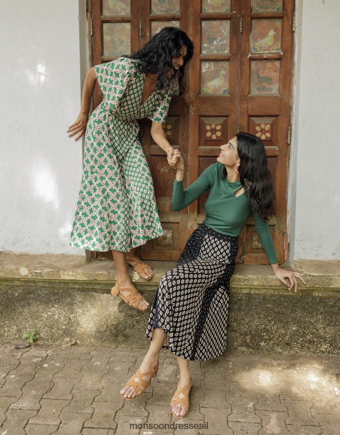 הַלבָּשָׁה Monsoon חצאית מידי בהדפס גיאומטרי בניגוד שָׁחוֹר נשים HTJ0TZ681