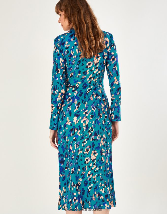 הַלבָּשָׁה Monsoon שמלת ג'רסי בהדפס בעלי חיים כְּחוֹל נשים HTJ0TZ684