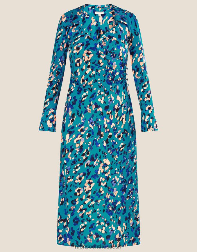 הַלבָּשָׁה Monsoon שמלת ג'רסי בהדפס בעלי חיים כְּחוֹל נשים HTJ0TZ684