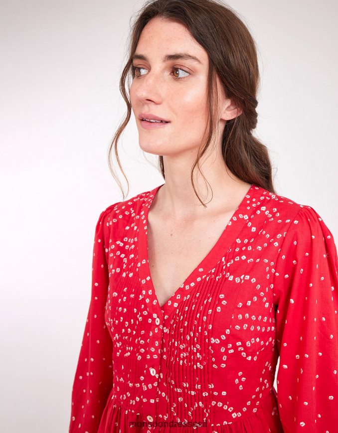 הַלבָּשָׁה Monsoon טופ הדפס מזרח נובה בנדאני אָדוֹם נשים HTJ0TZ687