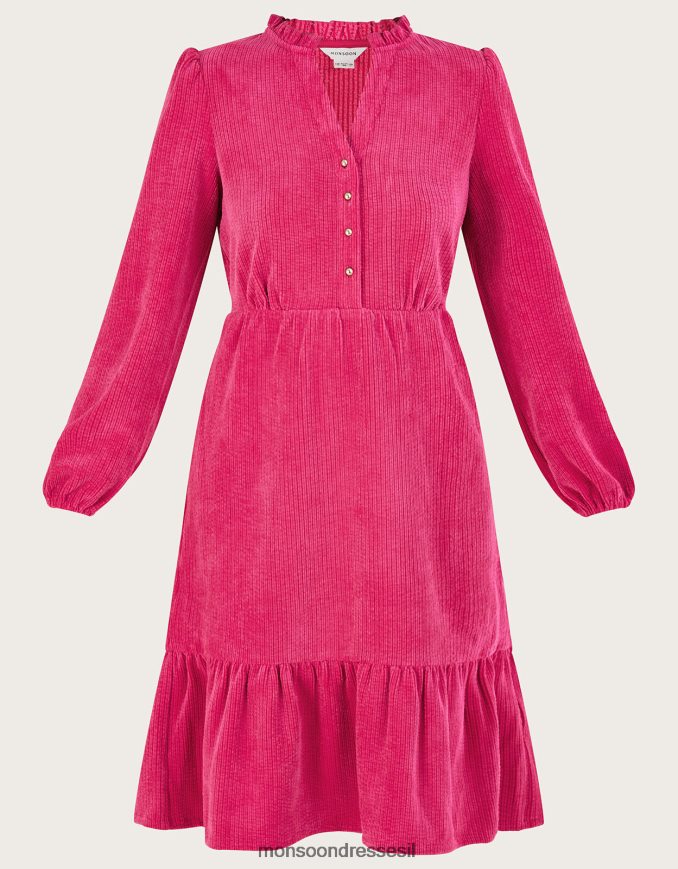 הַלבָּשָׁה Monsoon שמלה מכופתרת בחבל וָרוֹד נשים HTJ0TZ68