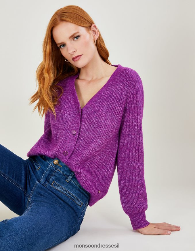 הַלבָּשָׁה Monsoon קרדיגן סריג מצולע רך במיוחד סָגוֹל נשים HTJ0TZ690