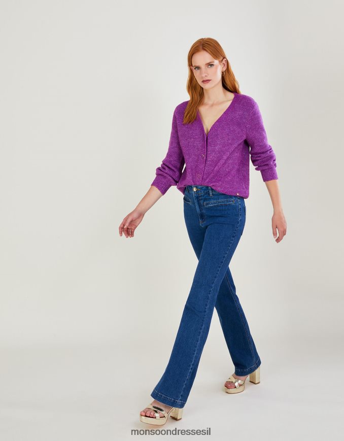 הַלבָּשָׁה Monsoon קרדיגן סריג מצולע רך במיוחד סָגוֹל נשים HTJ0TZ690