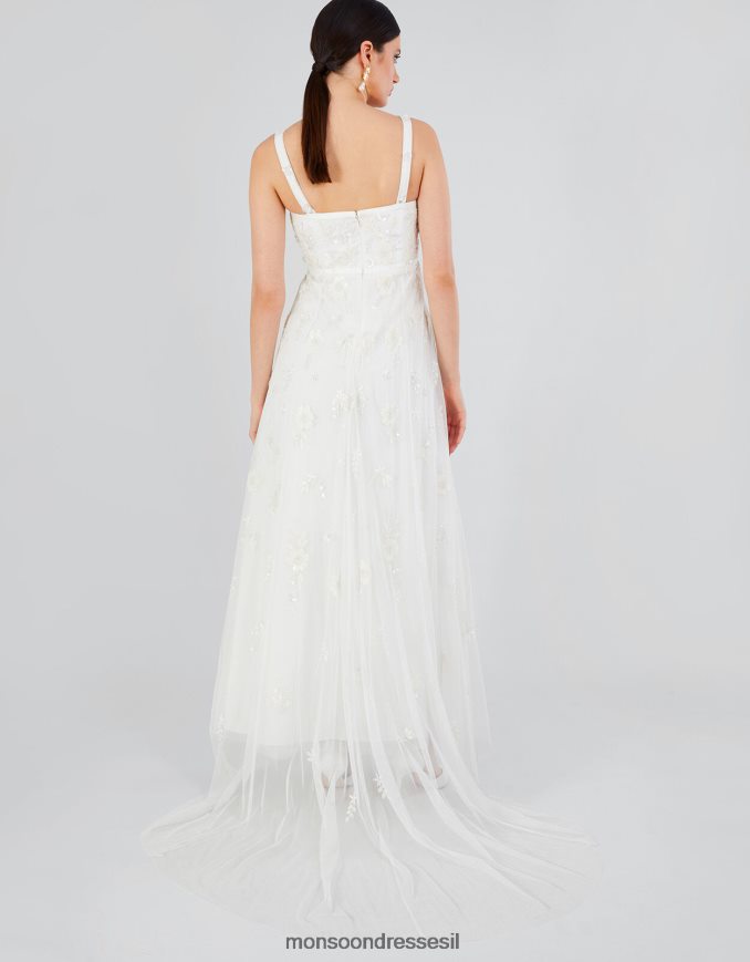 הַלבָּשָׁה Monsoon שמלת כלה מעוטרת קרוליין שֶׁנהָב נשים HTJ0TZ695