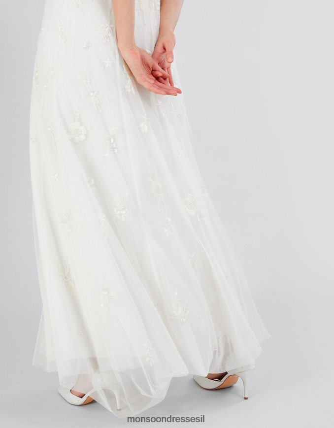 הַלבָּשָׁה Monsoon שמלת כלה מעוטרת קרוליין שֶׁנהָב נשים HTJ0TZ695