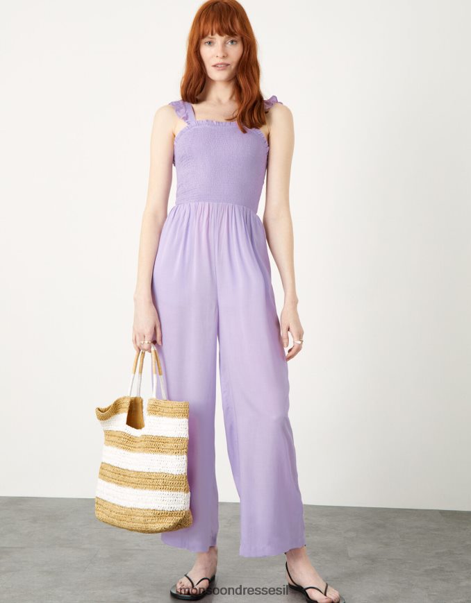 הַלבָּשָׁה Monsoon סרבל רצועת סלסול אודם סגול (לילך) נשים HTJ0TZ697