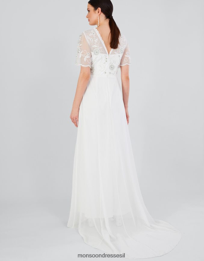 הַלבָּשָׁה Monsoon שמלת כלה רקומה של ליז שֶׁנהָב נשים HTJ0TZ704