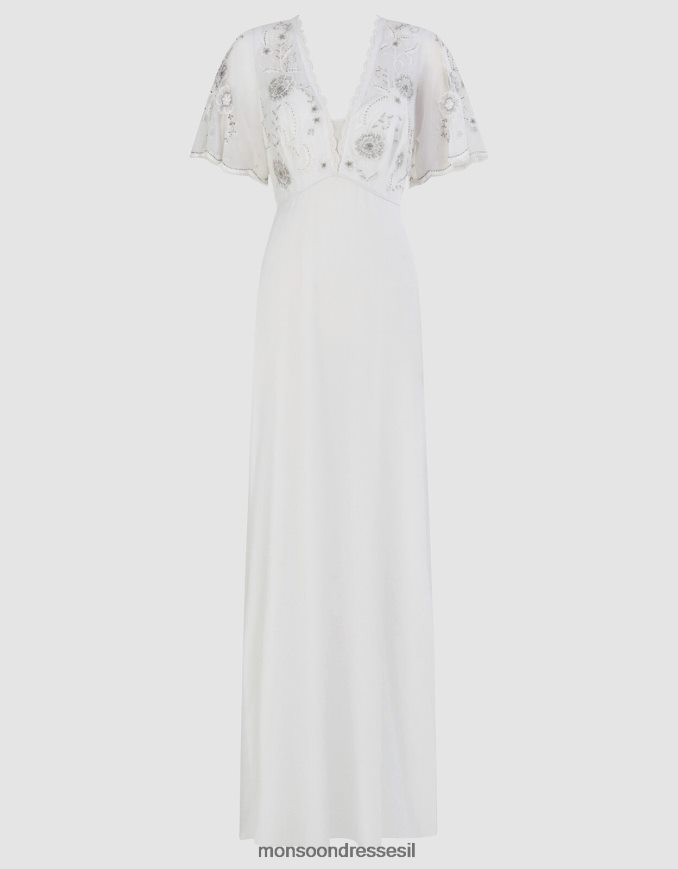 הַלבָּשָׁה Monsoon שמלת כלה רקומה של ליז שֶׁנהָב נשים HTJ0TZ704